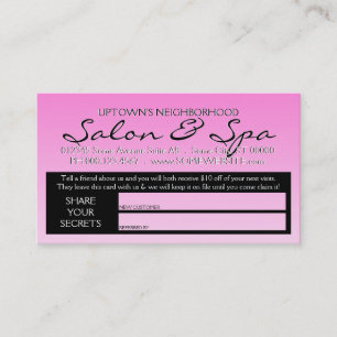 american beauty secrets refer a friend referral card