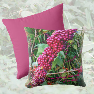 American Beautyberry at Bok Tower Gardens Florida Throw Pillow