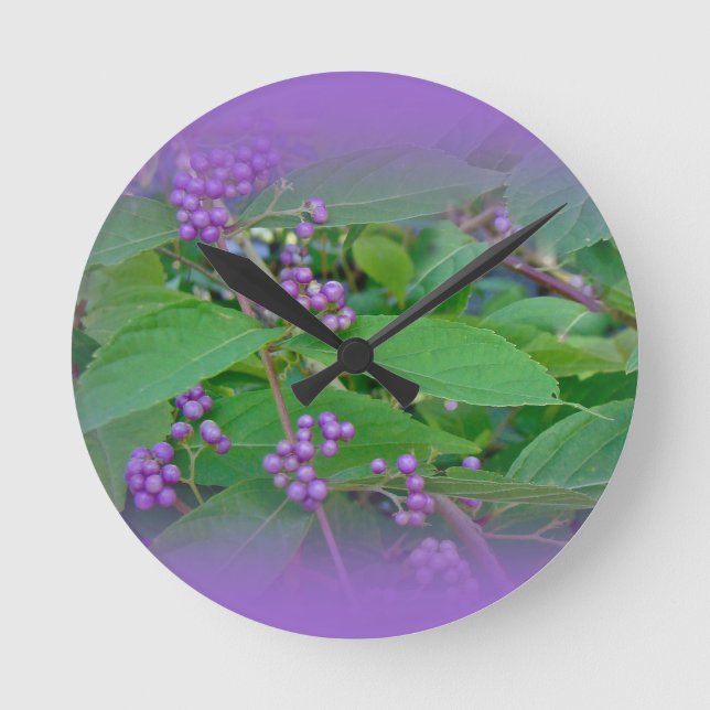 American Beautyberry (Callicarpa americana) Round Clock (Front)
