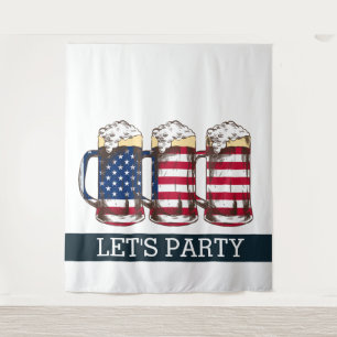 AMERICAN Beer LETS PARTY BACKDROP Tapestry