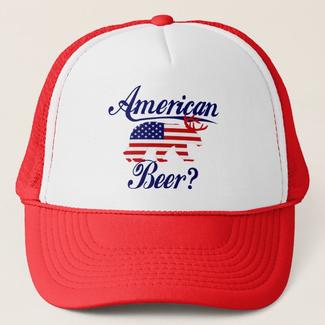 American Beer?  US Flag Bear Deer Hat (Front)