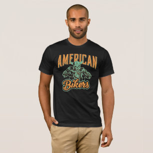 American Bikers Skull Motorcycle T-Shirt