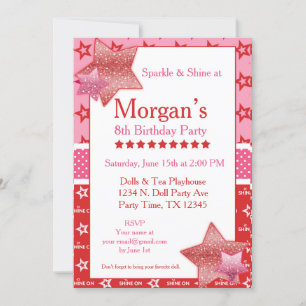 American Birthday Girl Digital or Printable Invite