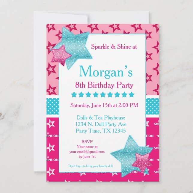 American Birthday Girl numérique ou Invitation imp (Devant)