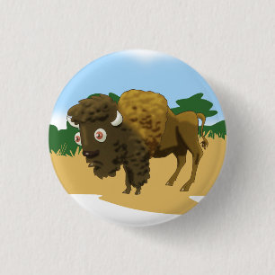 American Bison 1 Inch Round Button