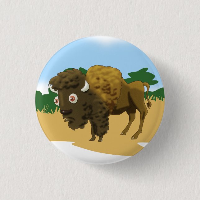 American Bison 1 Inch Round Button (Front)