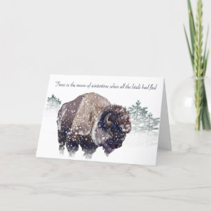 American Bison Art Christmas Card