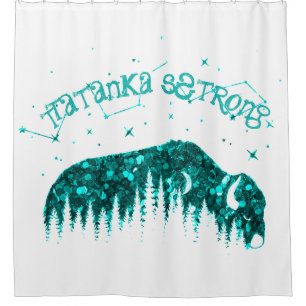 American Bison Moon Star Galaxy Teal WhiteTravel