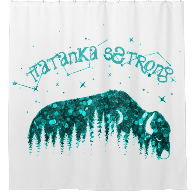 American Bison Moon Star Galaxy Teal WhiteTravel (Front)