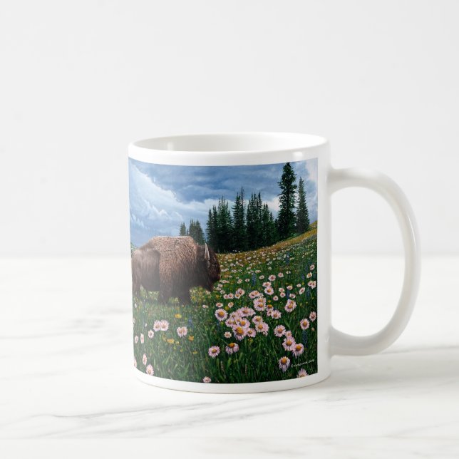American Bison - "No Time For Flowers" Coffee Mug (Right)