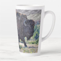 American Bison Roaming in Grassland Setting