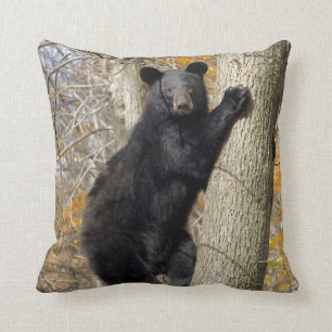 American Black Bear Climbing Tree pillow