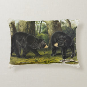 American Black Bear (Ursus Americanus) by Audubon Accent Pillow