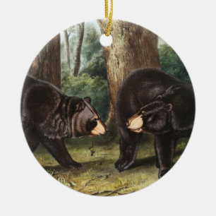 American Black Bear Ursus Americanus Illustration Ceramic Ornament