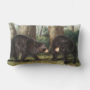 American Black Bear Ursus Americanus Illustration Lumbar Pillow