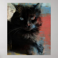 American Black Cat, affiche d'art populaire