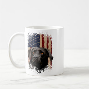 American Black Labrador Usa Flag Lab Owner Coffee Mug