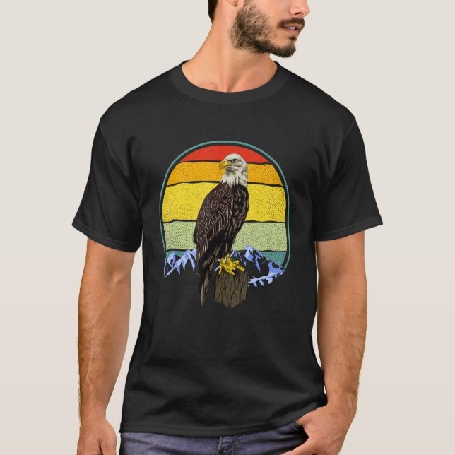American Blad Eagle Vintage Bird Wildlife T-Shirt (Front)
