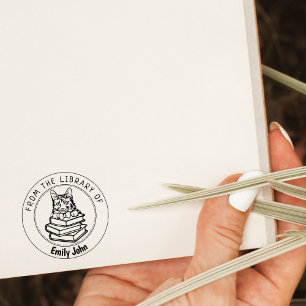 American Bobtail Cat, Book From the Library Of   Rubber Stamp