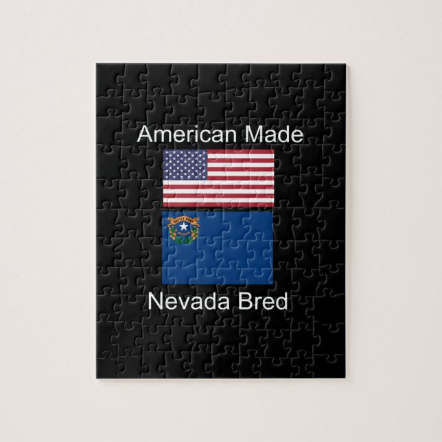 "American Born..Nevada Bred" Flags and Patriotism Jigsaw Puzzle (Vertical)