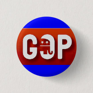 American Born Republic GOP Republican Elephant 1 Inch Round Button