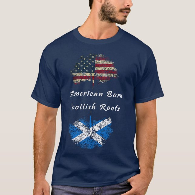 American born Scottish roots ancestry T-Shirt (Front)