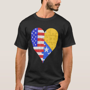 American Bosnian Flag Heart T-Shirt