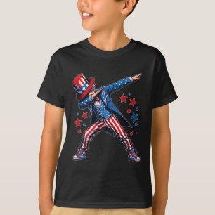 American Boy Dabbing Patriotic 4th Of July Kids  T-Shirt