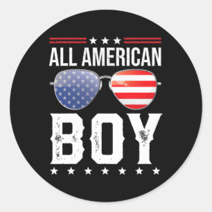 American Boy Matching Family Fourth 4th Of July Am Classic Round Sticker