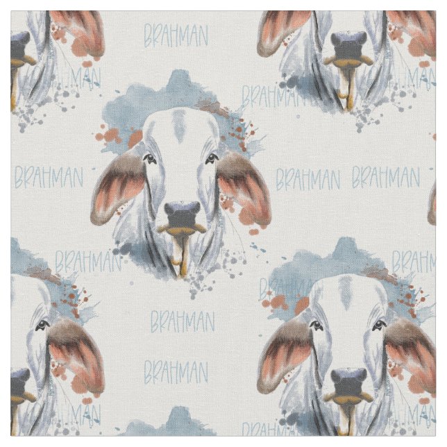 American Brahman With Text  Fabric (Close Up)