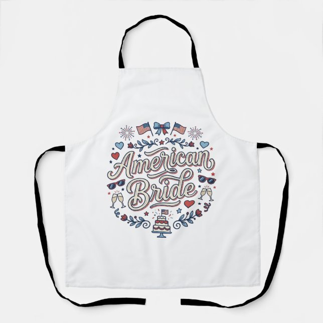 American Bride Patriotic Wedding Vector Design_1 Apron (Front)