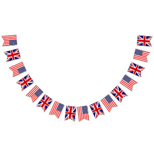 American British Union Jack English wedding party Bunting Flags