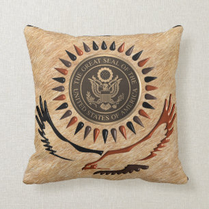 AMERICAN BRONZE SEAL EAGLE THROW PILLOW