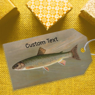 American Brook Trout Vintage Fish Illustration Gift Tags