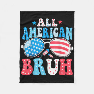 American Bruh Independence Days Firework Patriotic Fleece Blanket