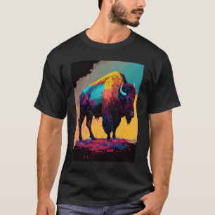 American Buffalo Animal Pop Bison Grilling   1 T-Shirt