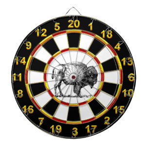 American Buffalo Bison an gold foil plated numbers Dartboard