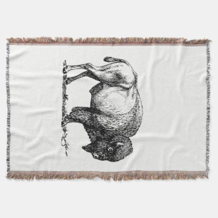American Buffalo Bison Throw Blanket