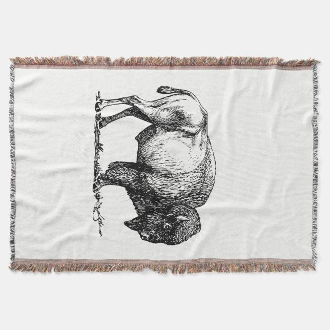 American Buffalo Bison Throw Blanket (Front)