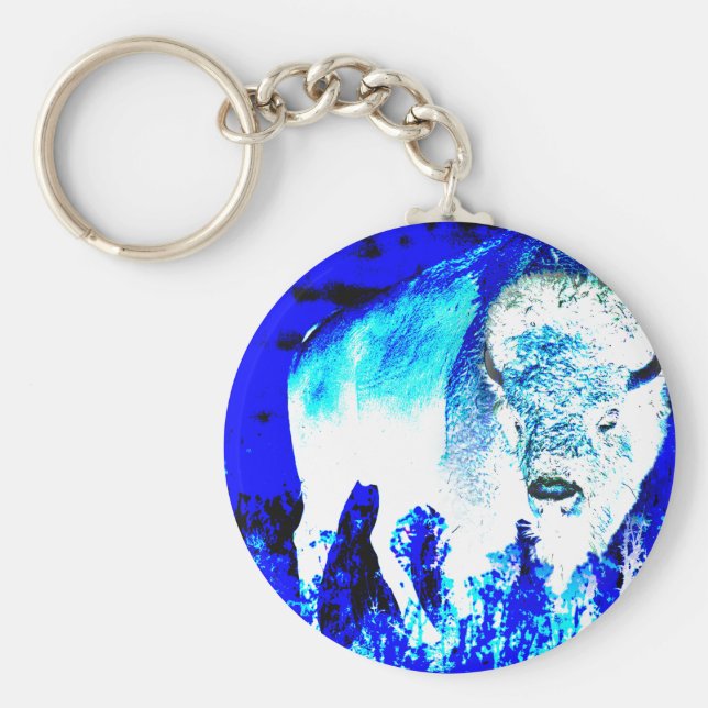 American buffalo Posterization Keychain (Front)