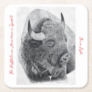 American Buffalo Square Paper Coaster