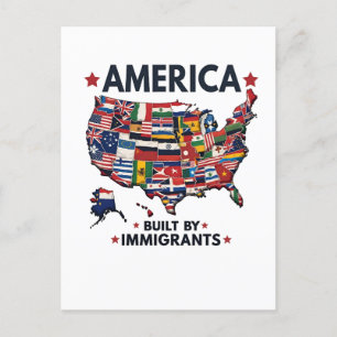 American Built by Immigrants Patriotic American Postcard