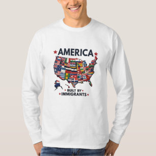 American Built by Immigrants Patriotic American  T-Shirt