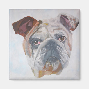 American Bulldog Artistic Pet Portrait Magnet