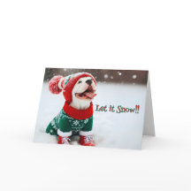 American Bulldog Catching Snowflakes on Her Tongue