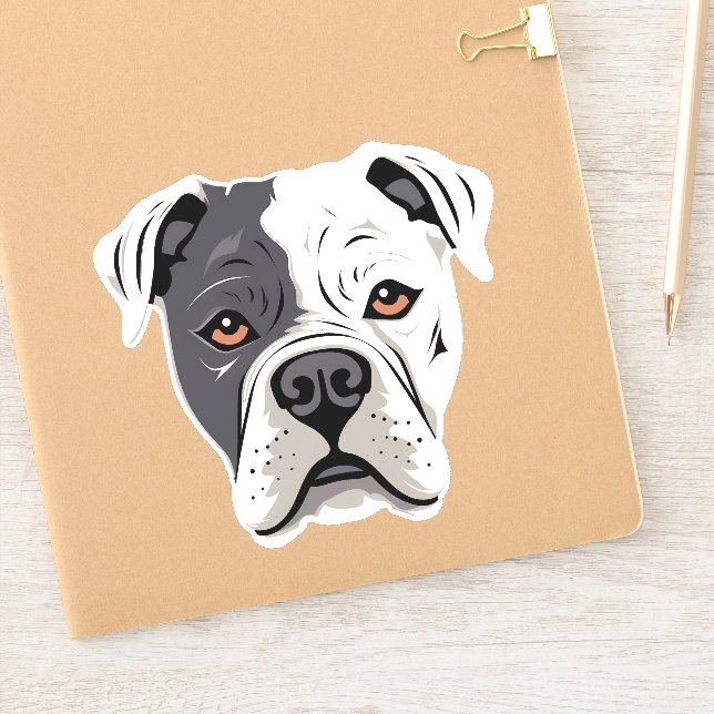 American Bulldog Cute Funny Cartoon Dog Custom Cut (Notebook)