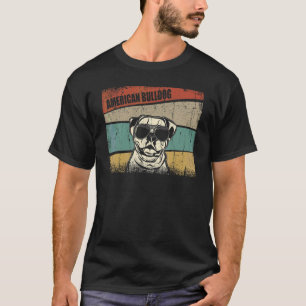 American Bulldog Dog Cool Simple Vintage Retro St T-Shirt