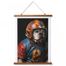 American Bulldog Football Player Leather Helmet