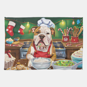 American Bulldog Holiday Baking: Festive Christmas Kitchen Towel