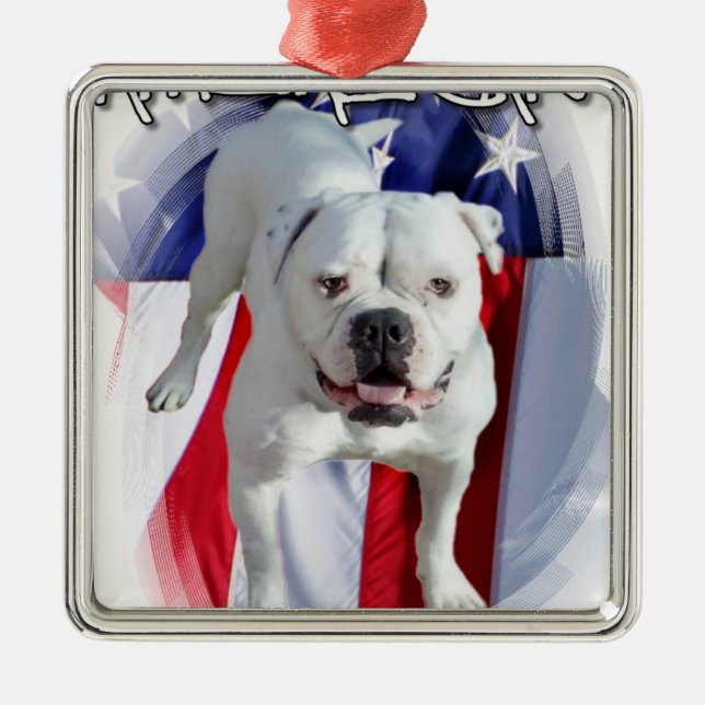 American Bulldog Metal Ornament (Front)